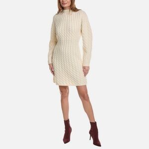 Theory Sculpted Wool & Cashmere-Blend Sweaterdress Women's White Size S RARE